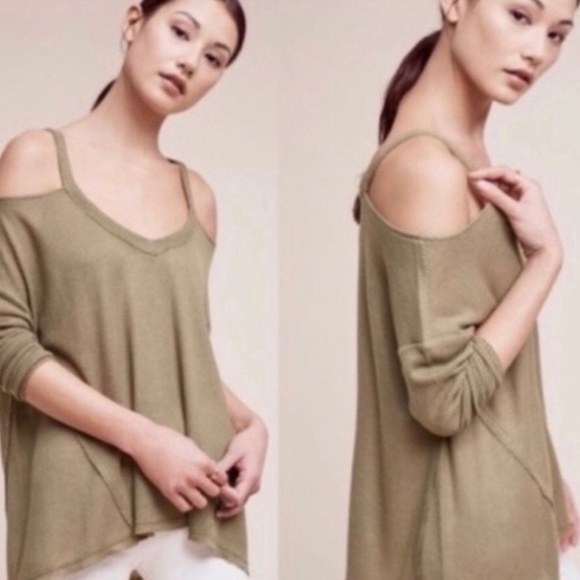 Anthropologie Deletta Cold Shoulder Top - Picture 2 of 5